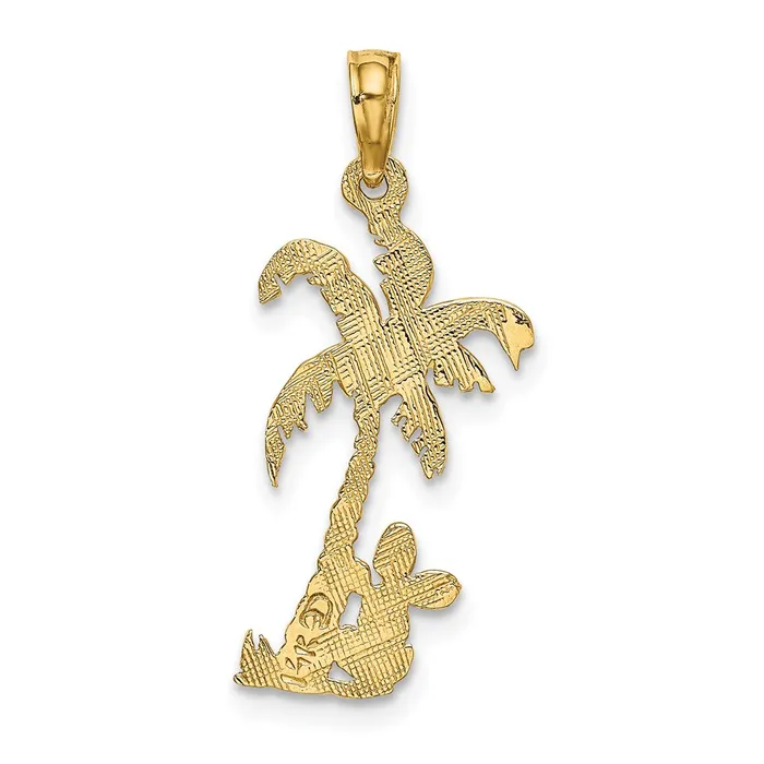 Charm Necklaces TreasureFineJewelers 14K Palm Tree w Cactus Charm