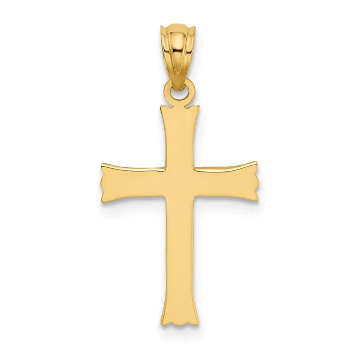 Charm Necklaces TreasureFineJewelers 14k Satin Cross Charm