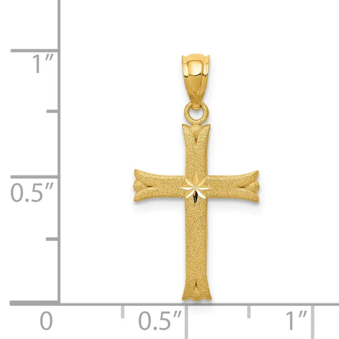 Charm Necklaces TreasureFineJewelers 14k Satin Cross Charm
