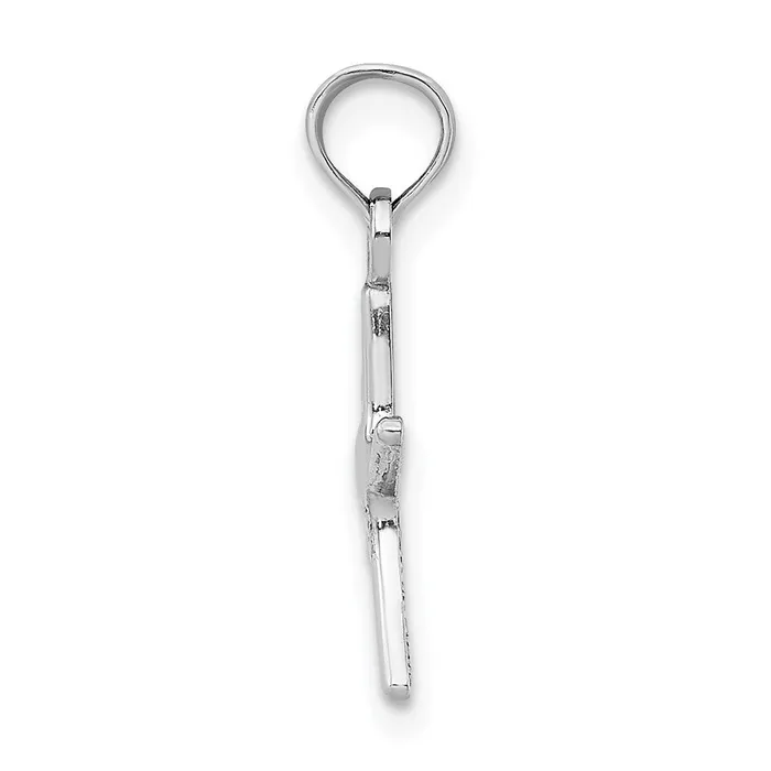 Charm Necklaces TreasureFineJewelers 14K White Gold Polished Mini Dancing Starfish Charm