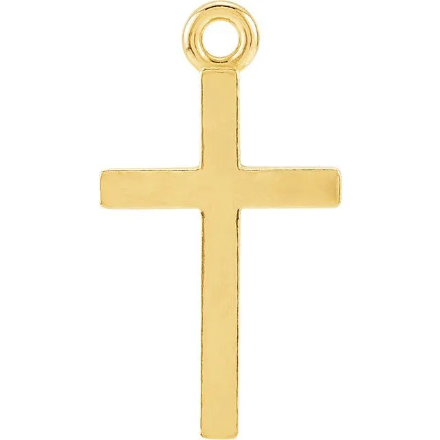 Charm Necklaces TreasureFineJewelers 14K Yellow Gold Cross Charm