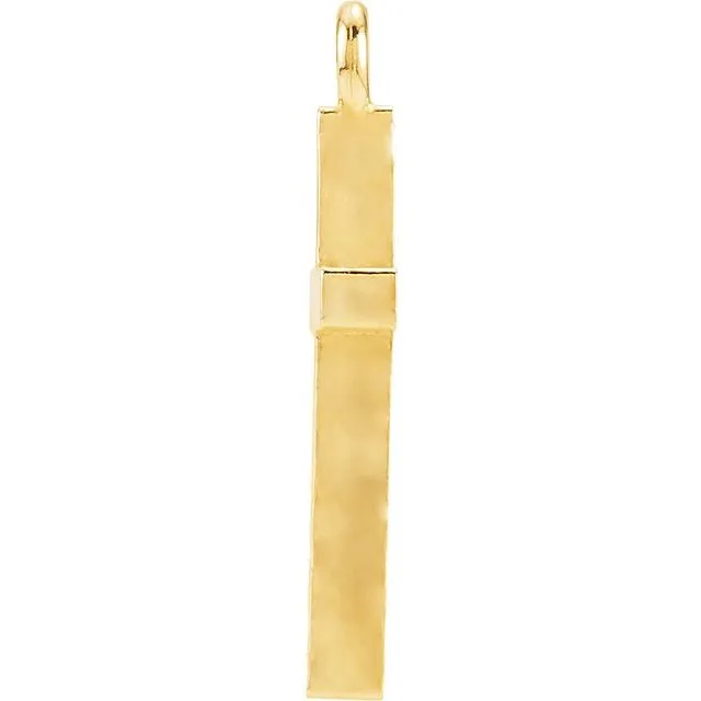 Charm Necklaces TreasureFineJewelers 14K Yellow Gold Cross Charm