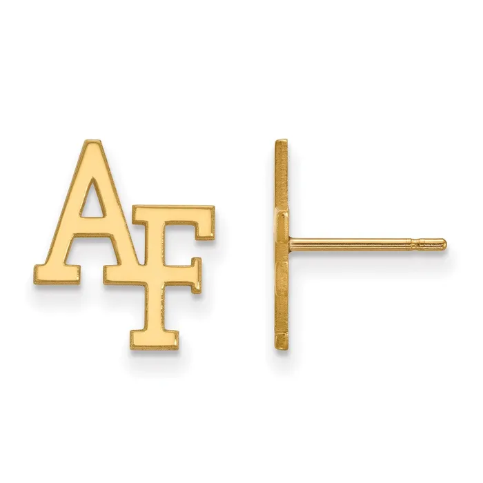 Earrings TreasureFineJewelers 10k Gold United States Air Force Academy AF Small Post Earrings Earrings TreasureFineJewelers 10k Gold United States Air Force Academy AF Small Post Earrings