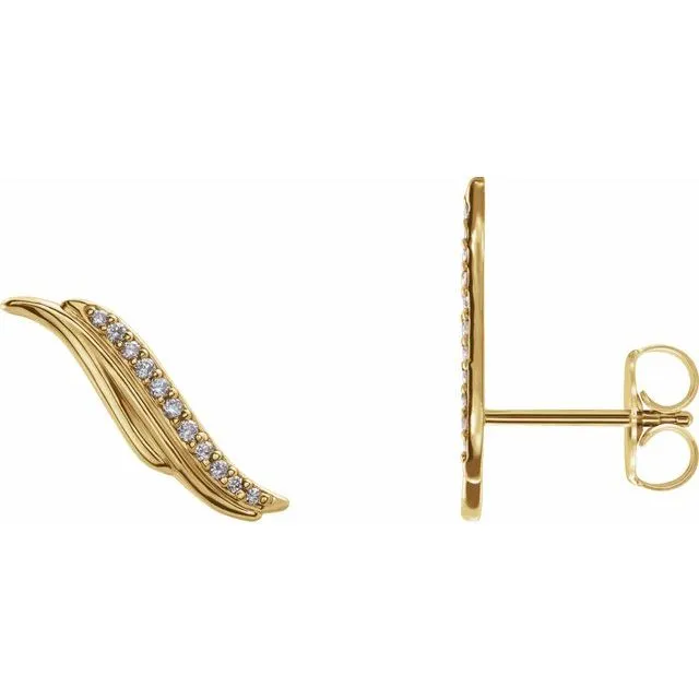 Earrings TreasureFineJewelers 14K Yellow 06 CTW Diamond Ear Climbers