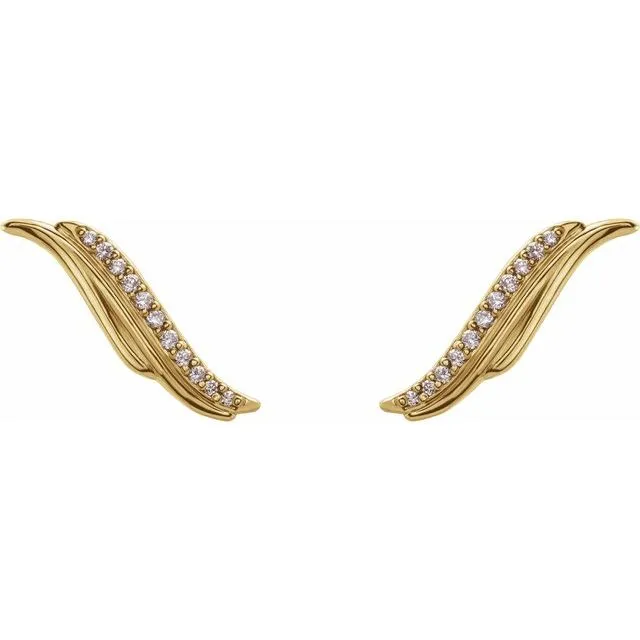 Earrings TreasureFineJewelers 14K Yellow 06 CTW Diamond Ear Climbers