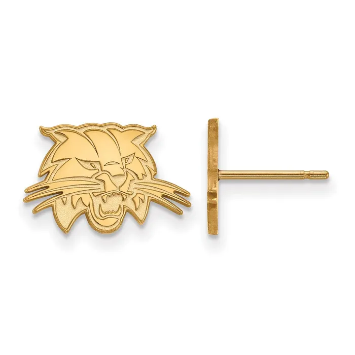 Earrings TreasureFineJewelers Sterling Silver Goldplated Ohio University Bobcat Extra Small Post Earrings