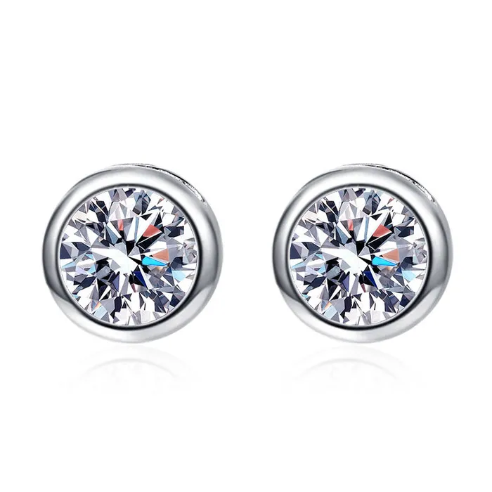 Earrings Trendolla Jewelry Geometric Round Crossed Moissanite Stud Earrings Earrings Trendolla Jewelry Geometric Round Crossed Moissanite Stud Earrings