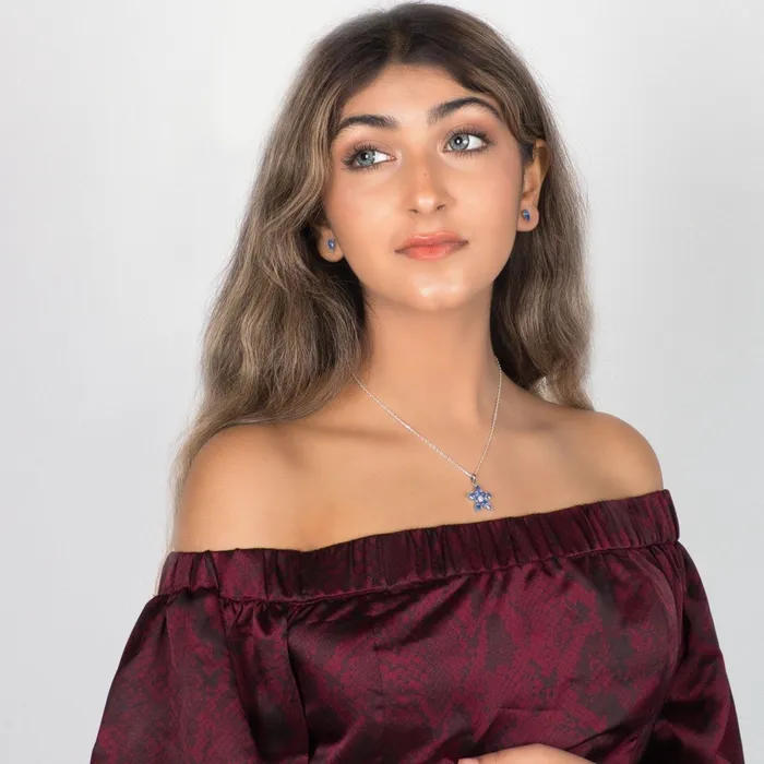 Ema Jewels Earrings Aletheia Sapphire Sterling Silver Earrings