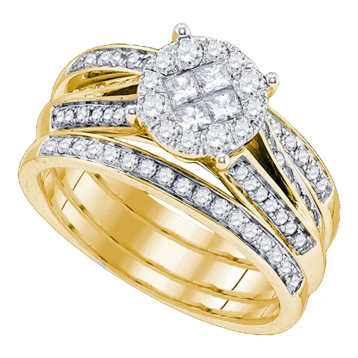 North Arrow Shop Rings 14kt yellow gold womens princess diamond soleil 3 piece bridal wedding engagement ring band set 100 cttw84248 North Arrow Shop Rings 14kt yellow gold womens princess diamond soleil 3 piece bridal wedding engagement ring band set 100 cttw84248