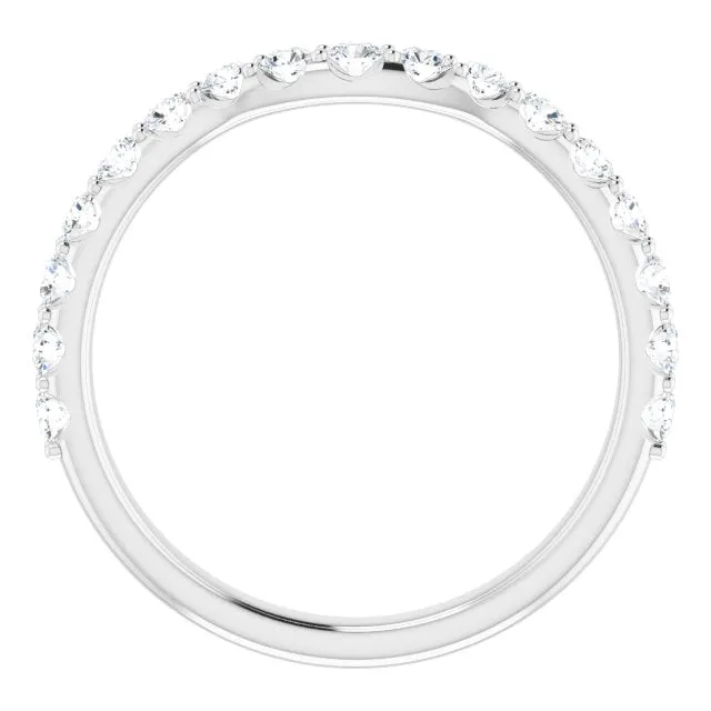 Rings 14K White 12 CTW Natural Diamond Contour Band TreasureFineJeweler