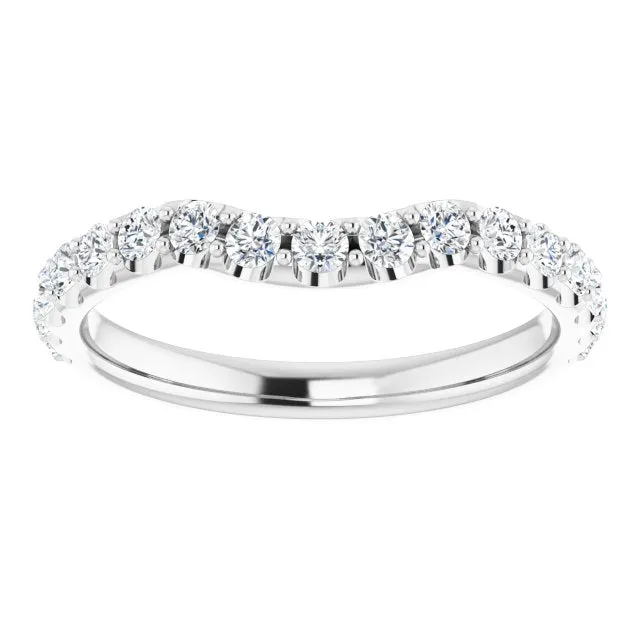 Rings 14K White 12 CTW Natural Diamond Contour Band TreasureFineJeweler