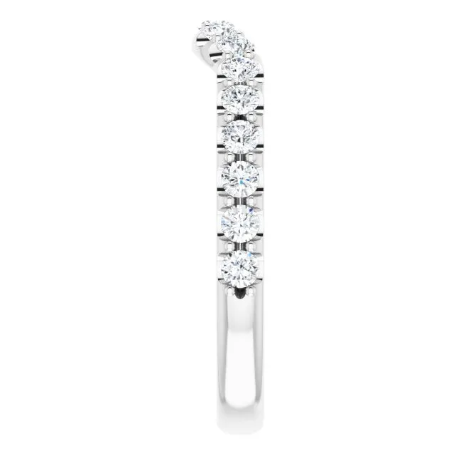 Rings 14K White 12 CTW Natural Diamond Contour Band TreasureFineJeweler