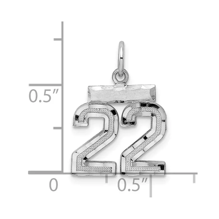 Rings Sterling Silver Rhodiumplated Diamondcut 22 Charm TreasureFineJewelers