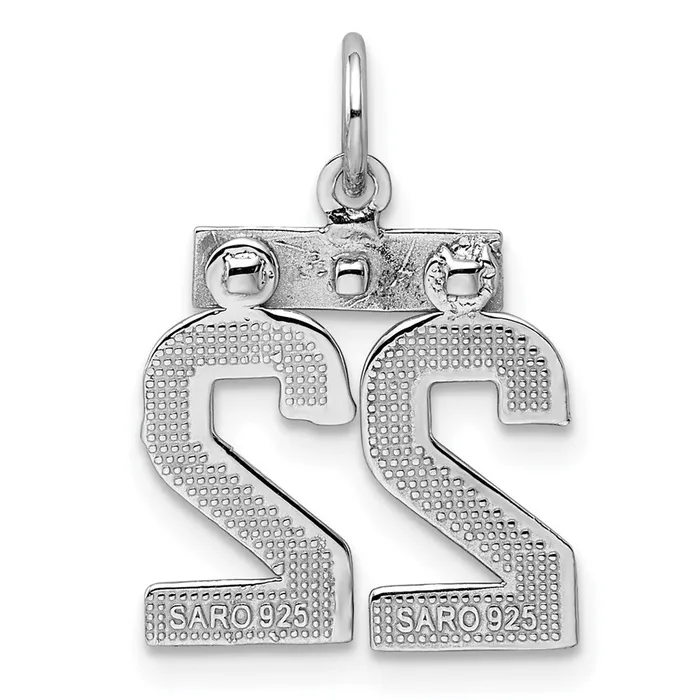 Rings Sterling Silver Rhodiumplated Diamondcut 22 Charm TreasureFineJewelers