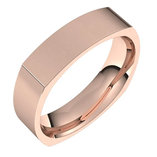 Rings TreasureFineJewelers 14K Rose Gold 5 mm Square Comfort Fit Wedding Band Rings TreasureFineJewelers 14K Rose Gold 5 mm Square Comfort Fit Wedding Band