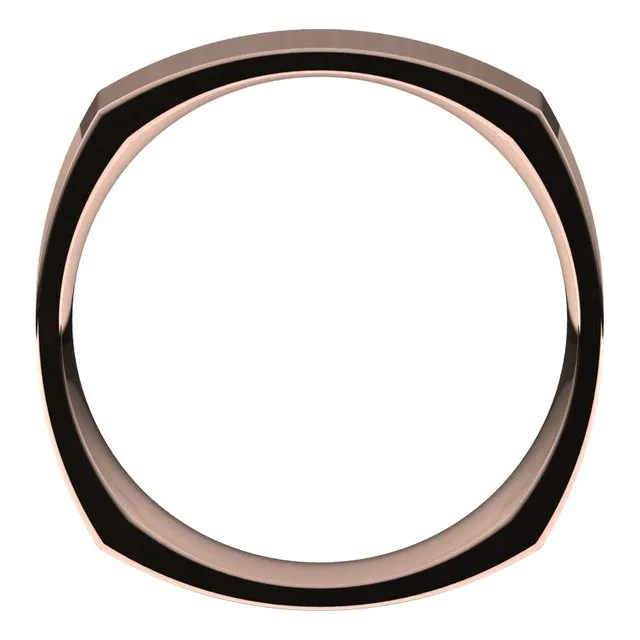 Rings TreasureFineJewelers 14K Rose Gold 5 mm Square Comfort Fit Wedding Band