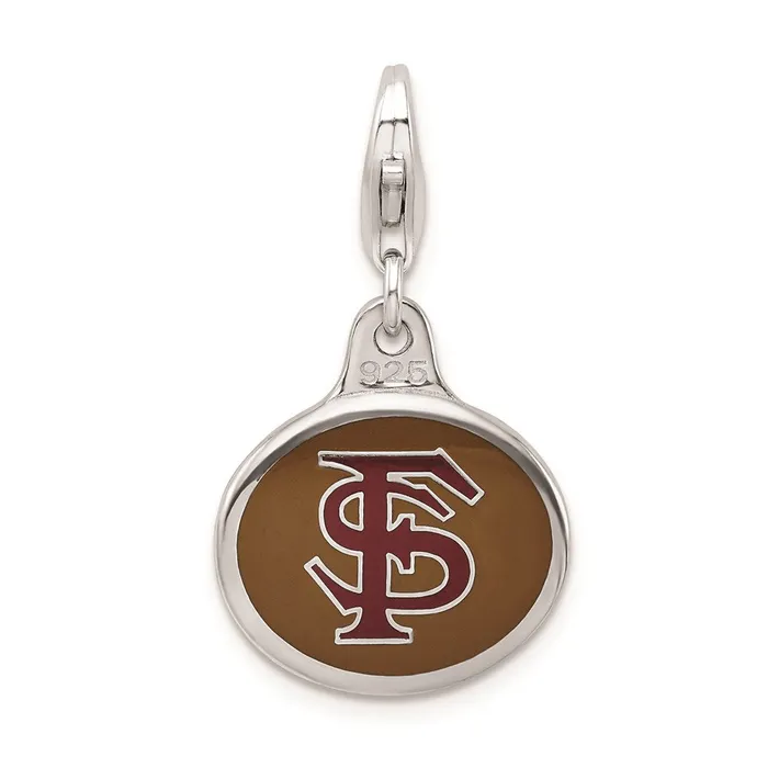 Rings TreasureFineJewelers Amore La Vita Sterling Silver Rhodiumplated Polished Enameled Florida State University Charm with Fancy Lobster Clasp Rings TreasureFineJewelers Amore La Vita Sterling Silver Rhodiumplated Polished Enameled Florida State University Charm with Fancy Lobster Clasp