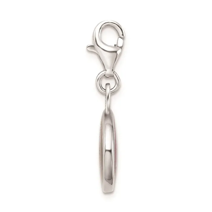 Rings TreasureFineJewelers Amore La Vita Sterling Silver Rhodiumplated Polished Enameled Florida State University Charm with Fancy Lobster Clasp
