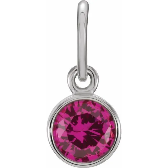 Rings TreasureFineJewelers Sterling Silver 4 mm Round Imitation Ruby Birthstone Charm Rings TreasureFineJewelers Sterling Silver 4 mm Round Imitation Ruby Birthstone Charm