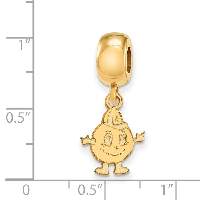 Rings TreasureFineJewelers Sterling Silver Goldplated LogoArt Syracuse University Mascot Small Dangle Bead Charm