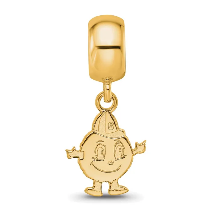 Rings TreasureFineJewelers Sterling Silver Goldplated LogoArt Syracuse University Mascot Small Dangle Bead Charm