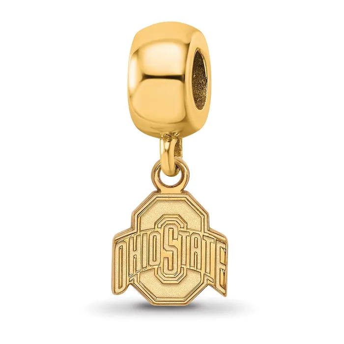 Rings TreasureFineJewelers Sterling Silver Goldplated LogoArt The Ohio State University Extra Small Dangle Bead Charm Rings TreasureFineJewelers Sterling Silver Goldplated LogoArt The Ohio State University Extra Small Dangle Bead Charm