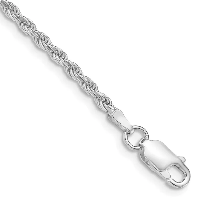 Rings TreasureFineJewelers Sterling Silver Rhodiumplated 225mm Diamondcut Rope Chain Rings TreasureFineJewelers Sterling Silver Rhodiumplated 225mm Diamondcut Rope Chain