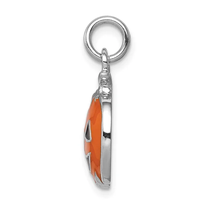 Rings TreasureFineJewelers Sterling Silver Rhodiumplated Orange JackaLantern Charm
