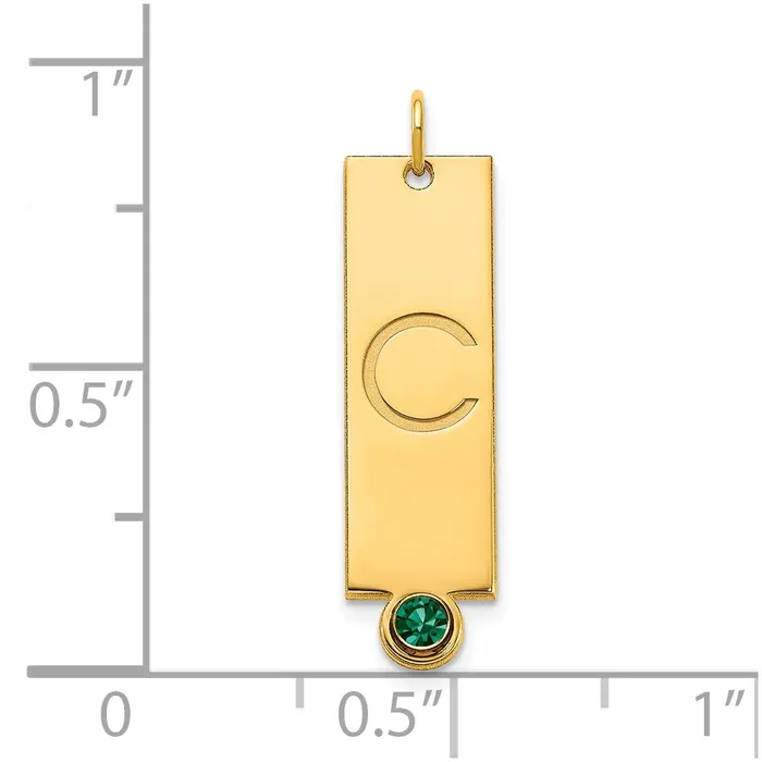 Sterling Silver Gold PlatedPolished Vertical Bar with Birthstone TreasureFineJewelers Rings