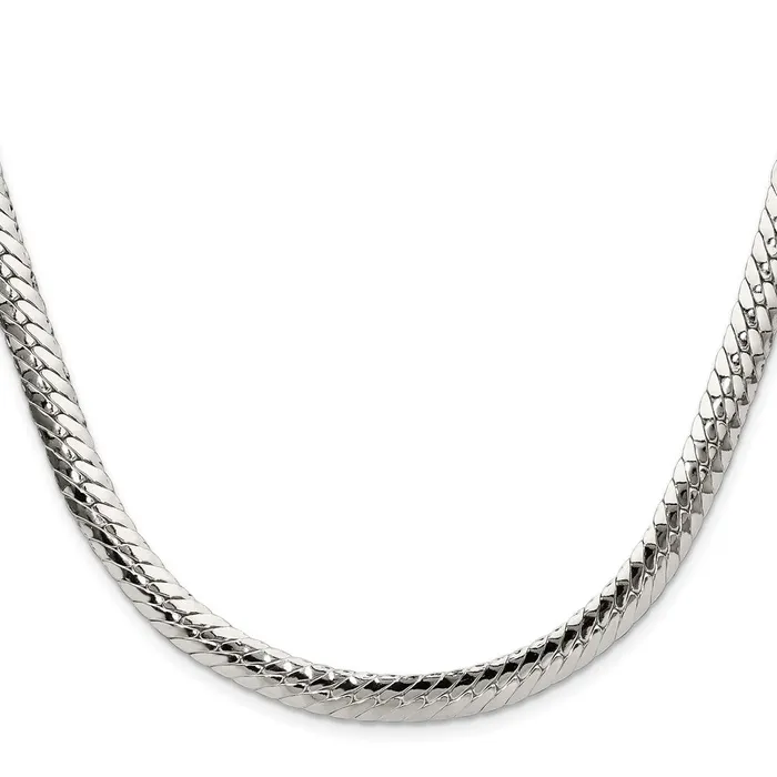 Sterling Silver Polished 625mm Double Oval Flat Chain TreasureFineJewelers Rings