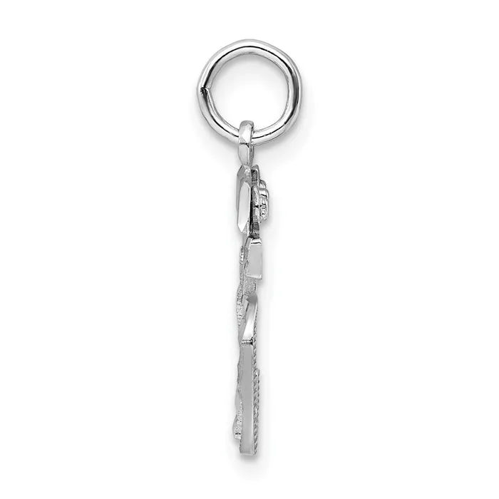 Sterling Silver Rhodiumplated Diamondcut 25 Charm TreasureFineJewelers Rings