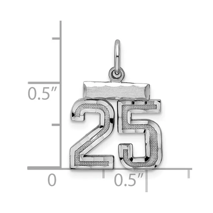 Sterling Silver Rhodiumplated Diamondcut 25 Charm TreasureFineJewelers Rings