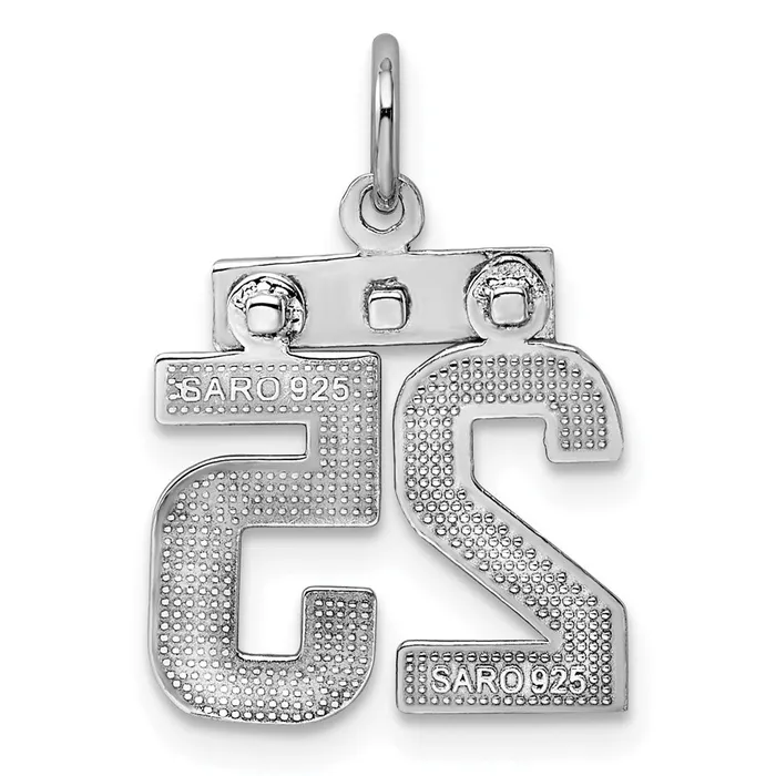 Sterling Silver Rhodiumplated Diamondcut 25 Charm TreasureFineJewelers Rings
