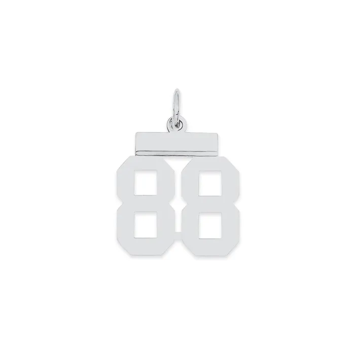 Sterling SilverRhodiumplated Polished Number 88 Charm TreasureFineJewelers Rings Sterling SilverRhodiumplated Polished Number 88 Charm TreasureFineJewelers Rings