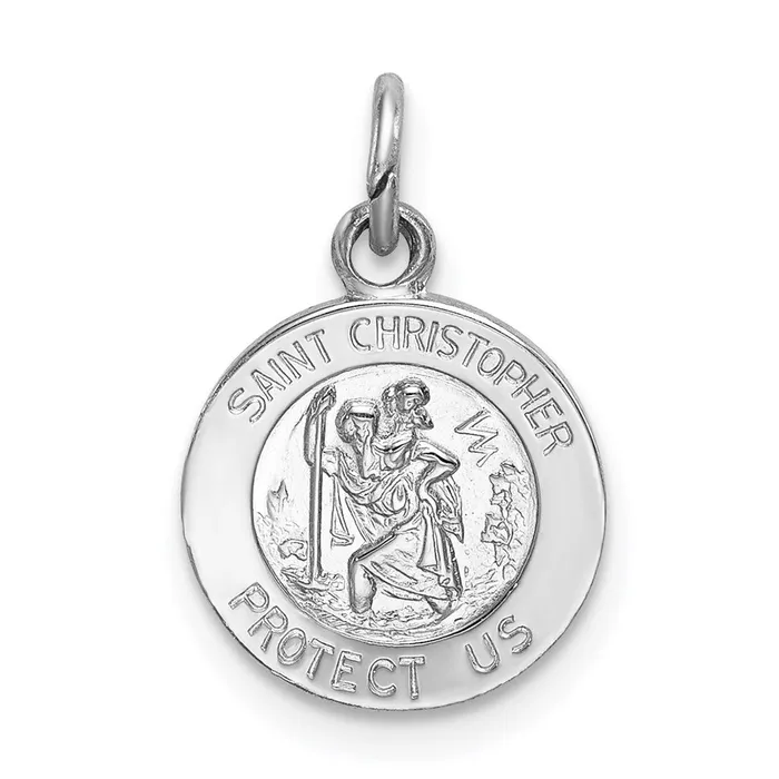 Sterling Silver Rhodiumplated Saint Christopher Medal TreasureFineJewelers Rings Sterling Silver Rhodiumplated Saint Christopher Medal TreasureFineJewelers Rings