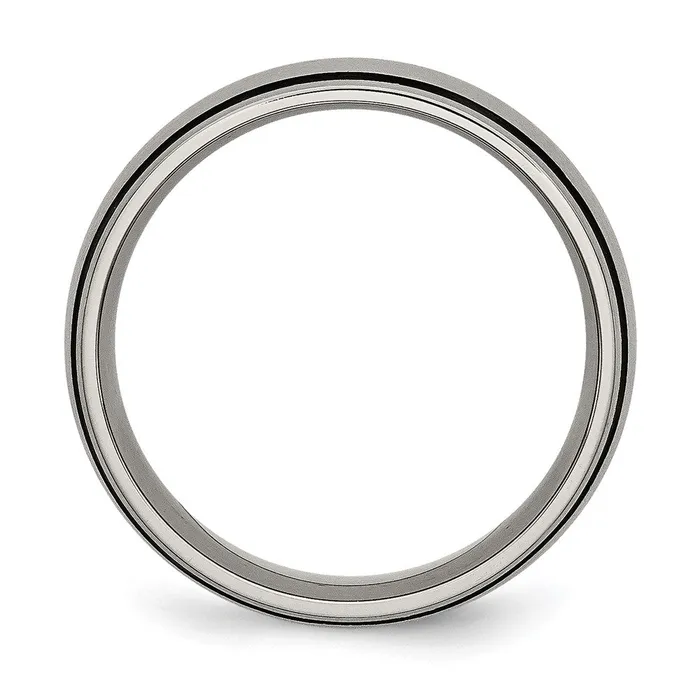 Titanium Brushed with Black Rubber 8mm Band TreasureFineJewelers Rings
