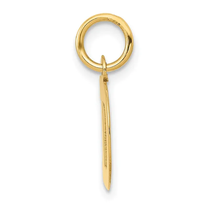 TreasureFineJewelers 10k Yellow Gold Small Block Initial D Charm Charm Necklaces