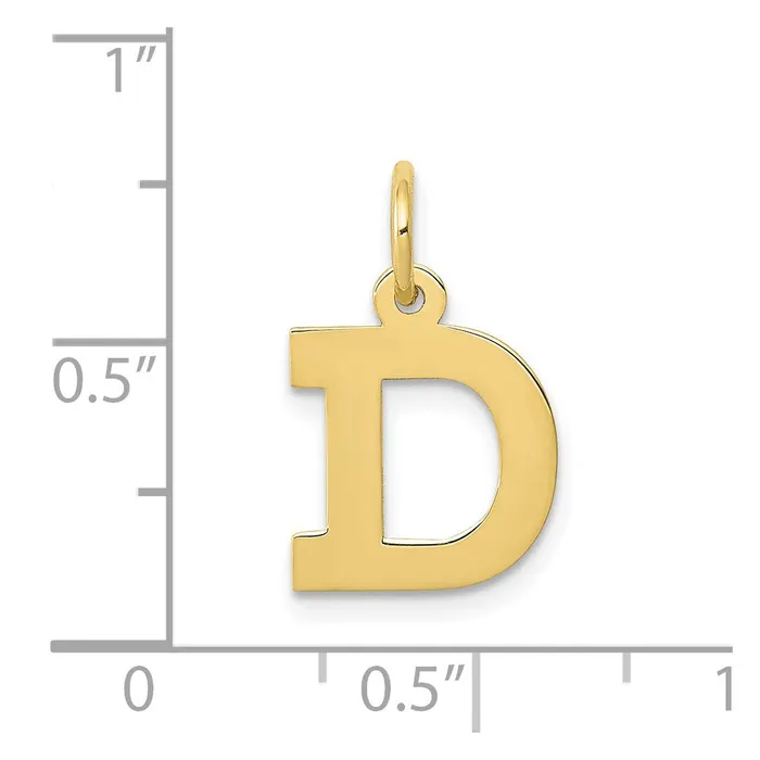 TreasureFineJewelers 10k Yellow Gold Small Block Initial D Charm Charm Necklaces