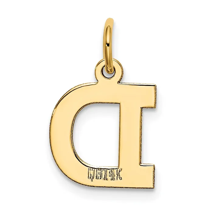 TreasureFineJewelers 10k Yellow Gold Small Block Initial D Charm Charm Necklaces