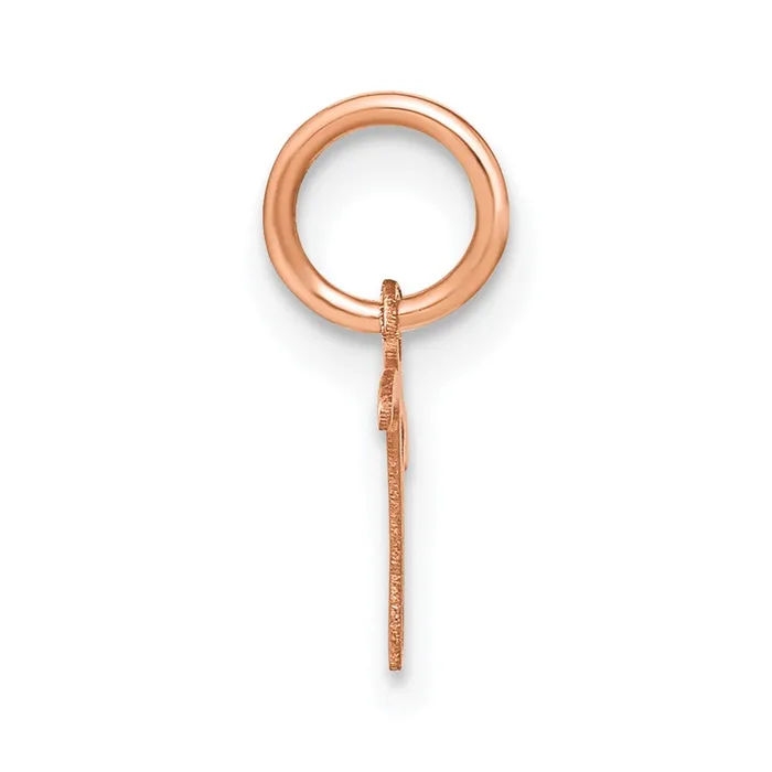 TreasureFineJewelers 14k Rose Gold Upper case Letter T Initial Charm Charm Necklaces