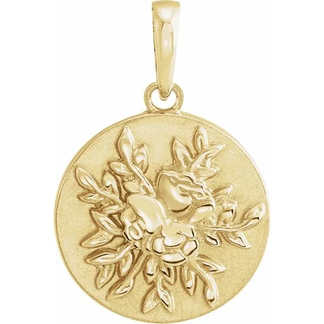 TreasureFineJewelers 14K Yellow Gold 191x12 mm Floral Pendant PreStyled Sets TreasureFineJewelers 14K Yellow Gold 191x12 mm Floral Pendant PreStyled Sets