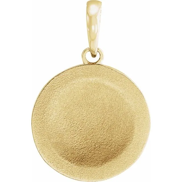 TreasureFineJewelers 14K Yellow Gold 191x12 mm Floral Pendant PreStyled Sets