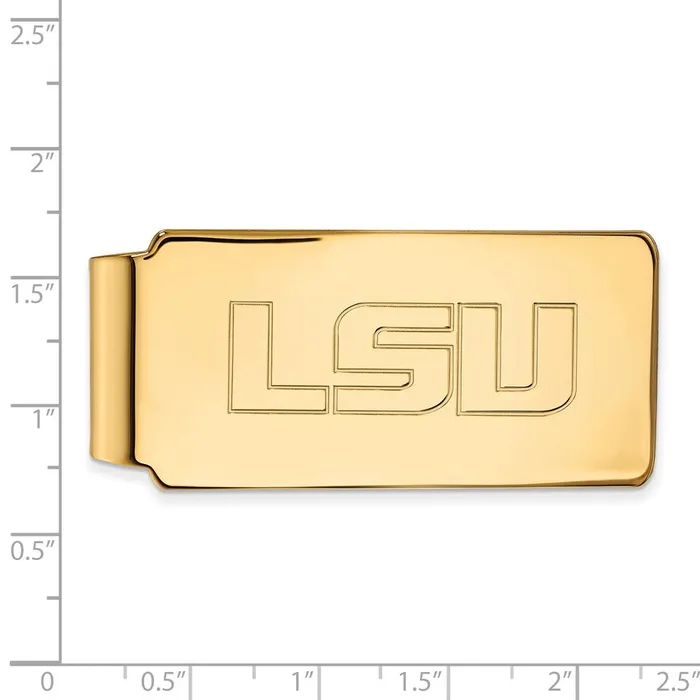 TreasureFineJewelers 14K Yellow Gold Louisiana State University Money Clip PreStyled Sets