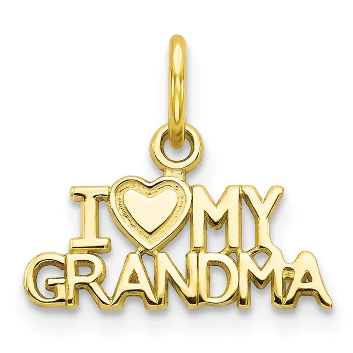 TreasureFineJewelers Charm Necklaces 10K I LOVE MY GRANDMA Charm