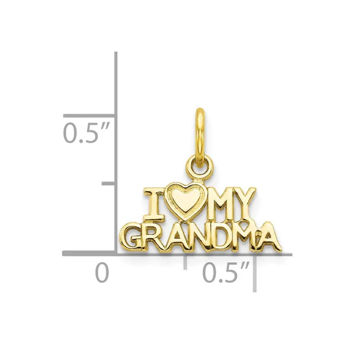 TreasureFineJewelers Charm Necklaces 10K I LOVE MY GRANDMA Charm