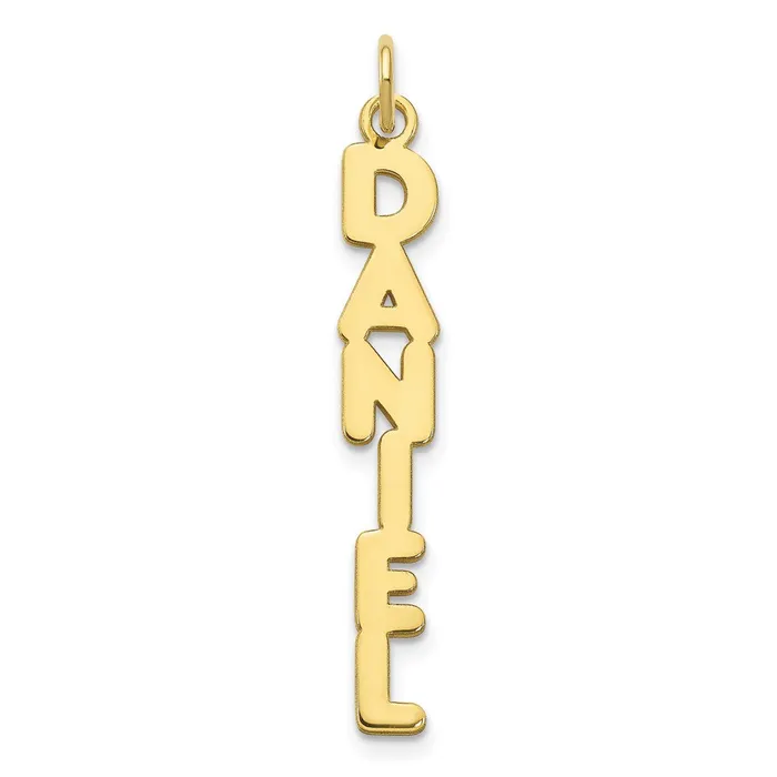TreasureFineJewelers Charm Necklaces 10K Kimberly Font Vertical Name Plate Charm TreasureFineJewelers Charm Necklaces 10K Kimberly Font Vertical Name Plate Charm