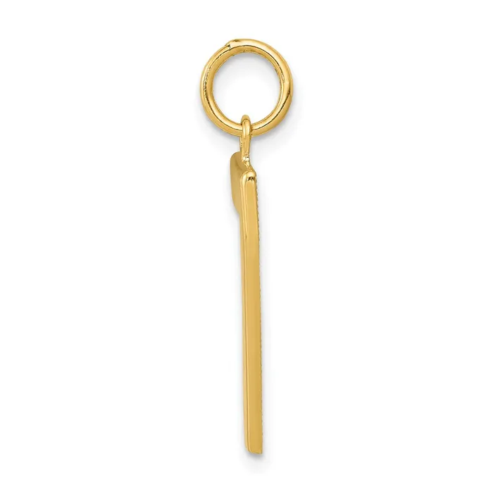 TreasureFineJewelers Charm Necklaces 14k Large Polished Number 7 Charm