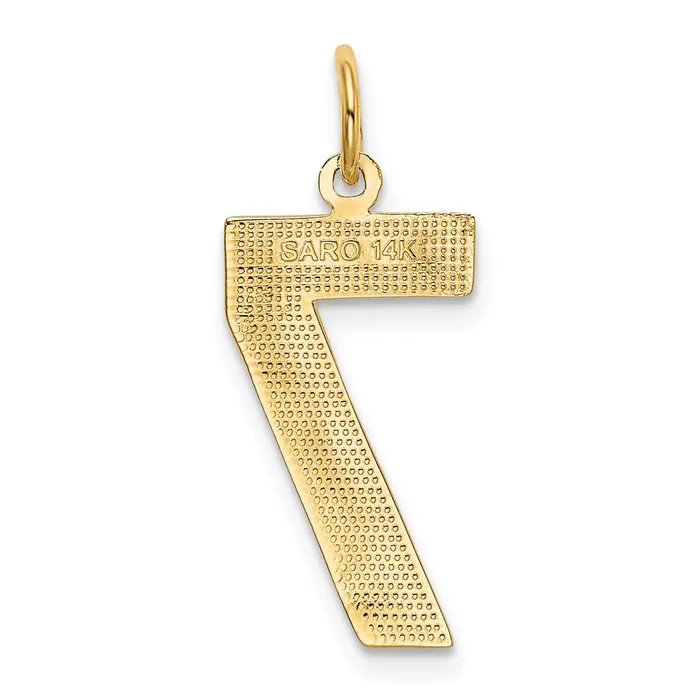 TreasureFineJewelers Charm Necklaces 14k Large Polished Number 7 Charm