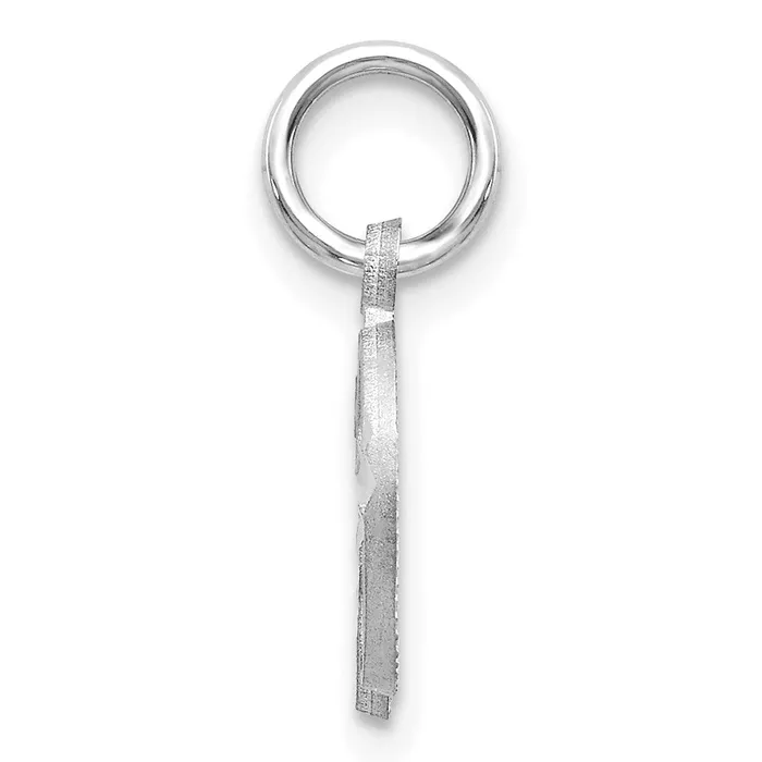 TreasureFineJewelers Charm Necklaces 14k White Gold W Diamondcut Letter D Initial Charm Chain