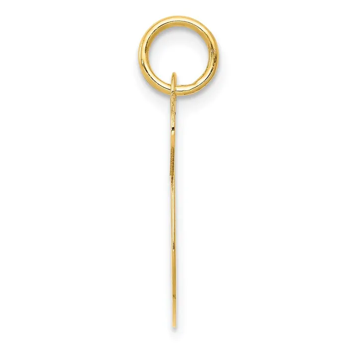 TreasureFineJewelers Charm Necklaces 14k Yellow Gold Large Fancy Script Letter S Initial Charm